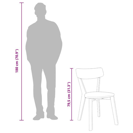 Matstolar 2 St T Massivt Trä Gummi