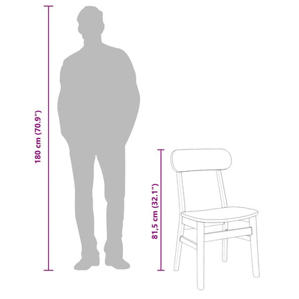 Matstolar 2 St Massivt Trä Gummi