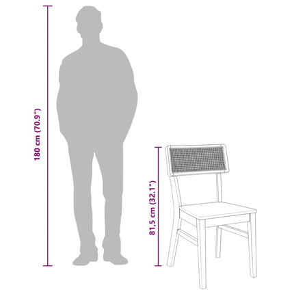 Matstolar 2 St Massivt Trä Gummi