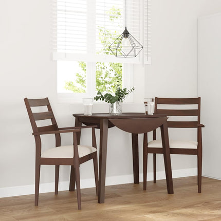 Matstolar Med Dynor 2 St, Vit, Massivt Trä, Gummi