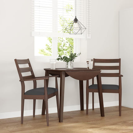 Matstolar Med Dynor 2 St, Vit, Massivt Trä, Gummi