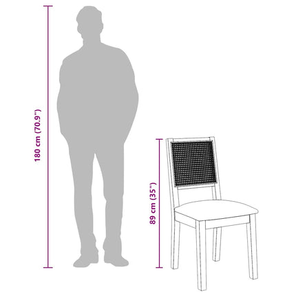 Matstolar Med Dynor 2 St, Brunt Massivt Trä Gummi