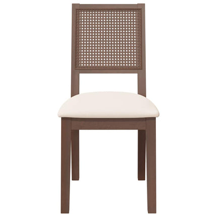 Matstolar Med Dynor 2 St, Brunt Massivt Trä Gummi