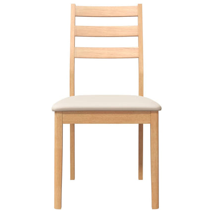 Matstolar Med Kuddar 2 St, Naturligt, Massivt Trä, Gummi