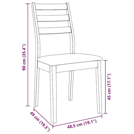 Matstolar Med Kuddar 2 St, Naturligt, Massivt Trä, Gummi