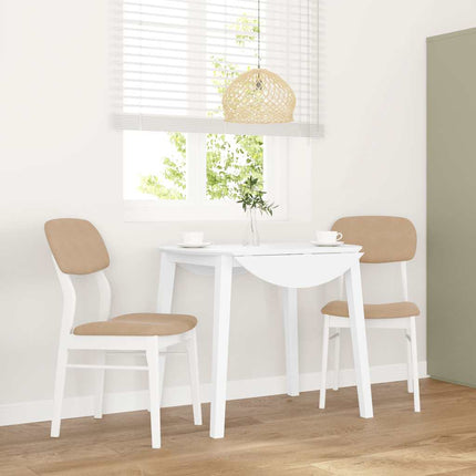 Matstolar Med Dynor 2 St, Vit, Massivt Trä, Gummi