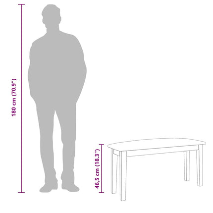 Bänk 90 cm massivt trä gummi