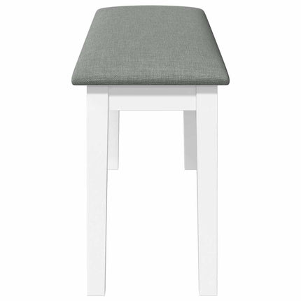 Bänk 110 cm vitt massivt trä gummi