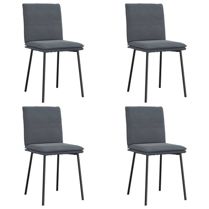 Matstolar 4 st mörkgrå sammet