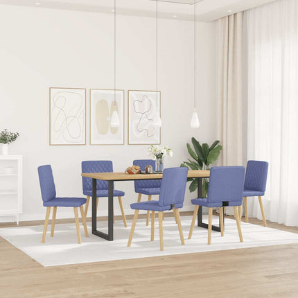 Matstolar 6 st Jeans blått tyg