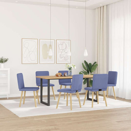 Matstolar 6 st Jeans blått tyg