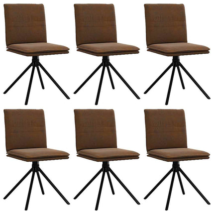 Matstolar 6 st brun konstmocka