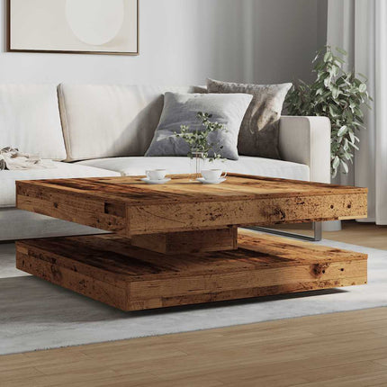 Soffbord 360 grader vridbart åldrat trä 90x90x34,5 cm