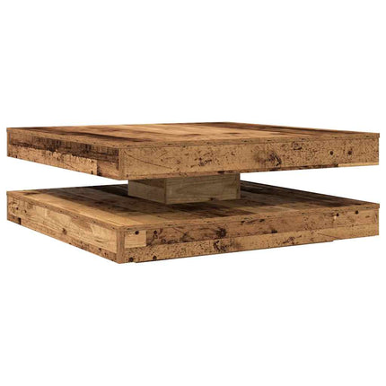 Soffbord 360 grader vridbart åldrat trä 90x90x34,5 cm