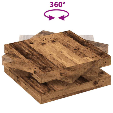 Soffbord 360 grader vridbart åldrat trä 90x90x34,5 cm