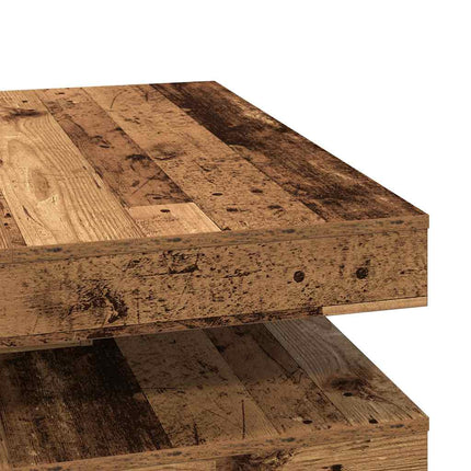 Soffbord 360 grader vridbart åldrat trä 90x90x34,5 cm