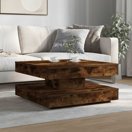 Soffbord 360 grader vridbart rökfärgad ek 70x70x34,5 cm