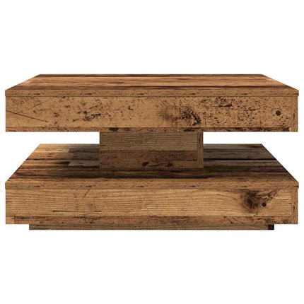 Soffbord 360 grader vridbart åldrat trä 70x70x34,5 cm