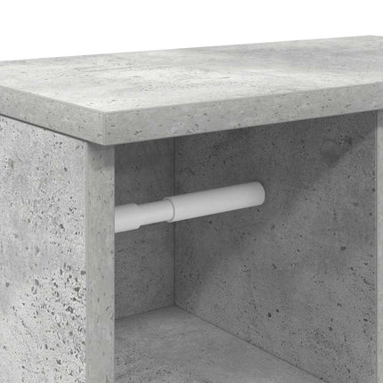 Badrumsskåp med rullhållare betonggrå 39x22x90 cm