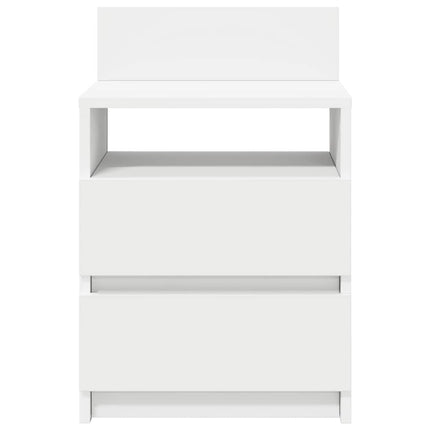 Sängbord 2 st med 2 lådor vit 40x33x60 cm