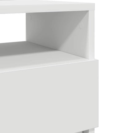 Sängbord 2 st med 2 lådor vit 40x33x60 cm