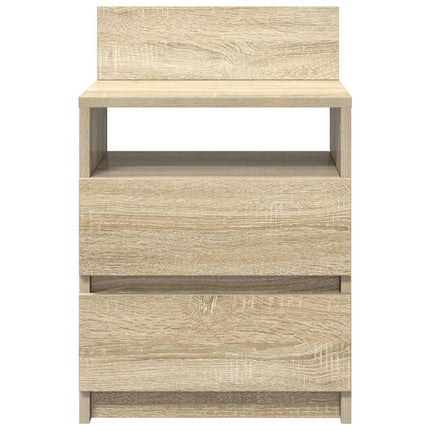 Sängbord 2 st med 2 lådor sonoma-ek 40x33x60 cm