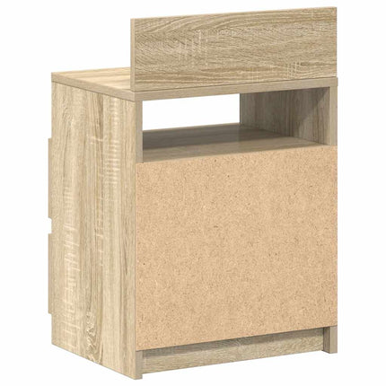 Sängbord 2 st med 2 lådor sonoma-ek 40x33x60 cm