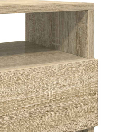 Sängbord 2 st med 2 lådor sonoma-ek 40x33x60 cm