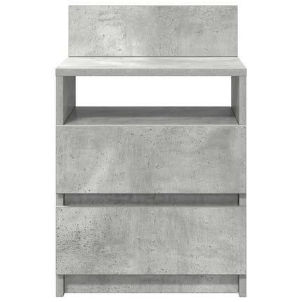Sängbord 2 st med 2 lådor betonggrå 40x33x60 cm