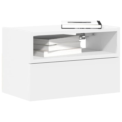Väggmonterat sängbord vit 45x26x28,5 cm
