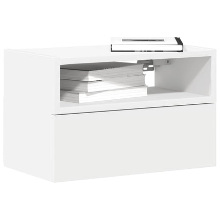 Väggmonterade sängbord 2 st vit 45x26x28,5 cm