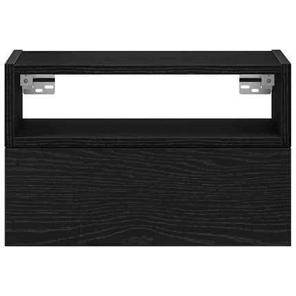 Väggmonterade sängbord 2 st svart 45x26x28,5 cm