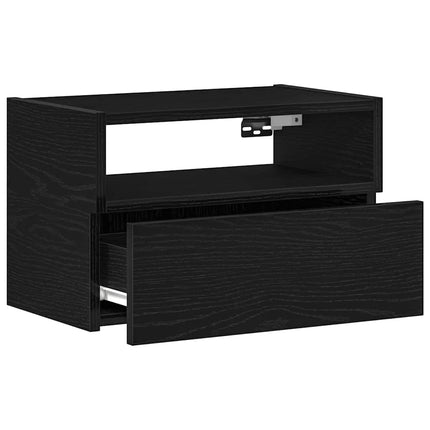 Väggmonterade sängbord 2 st svart 45x26x28,5 cm