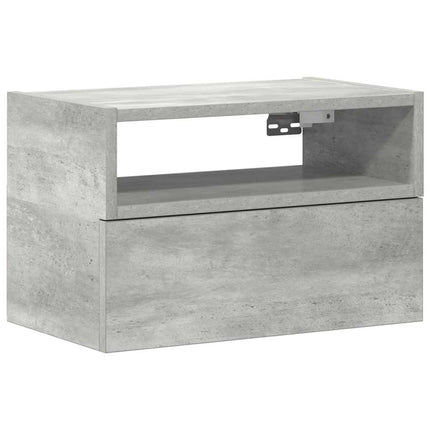 Väggmonterat sängbord betonggrå 45x26x28,5 cm