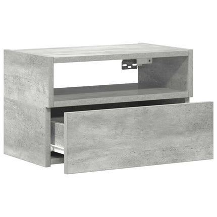 Väggmonterat sängbord betonggrå 45x26x28,5 cm