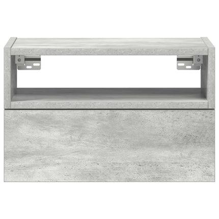Väggmonterade sängbord 2 st betonggrå 45x26x28,5 cm