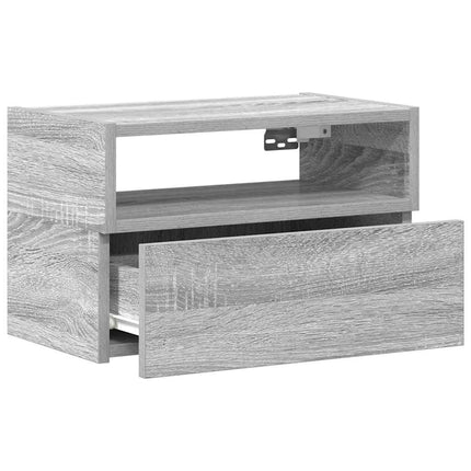 Väggmonterade sängbord 2 st grå sonoma 45x26x28,5 cm