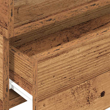 Väggmonterat sängbord åldrat trä 45x26x28,5 cm