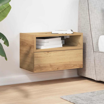 Väggmonterat sängbord artisan ek 45x26x28,5 cm