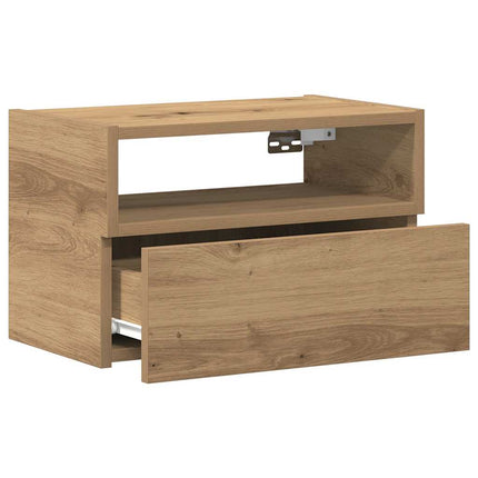 Väggmonterat sängbord artisan ek 45x26x28,5 cm