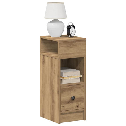 Sängbord med låda artisan ek 25x31x66 cm