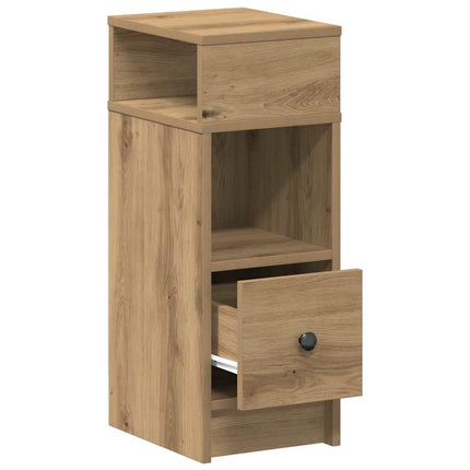 Sängbord 2 st med låda artisan ek 25x31x66 cm