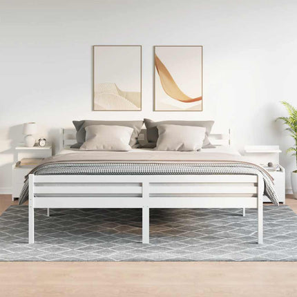 Sängbord 2 st med 2 lådor vita 40x36,5x62 cm