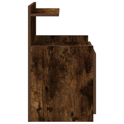 Sängbord med 2 lådor rökt ek 40x36,5x62 cm