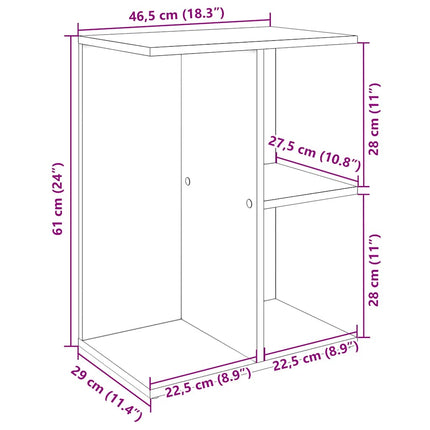 Sängbord 2 st gammalt trä 46,5x29x61 cm konstruerat trä