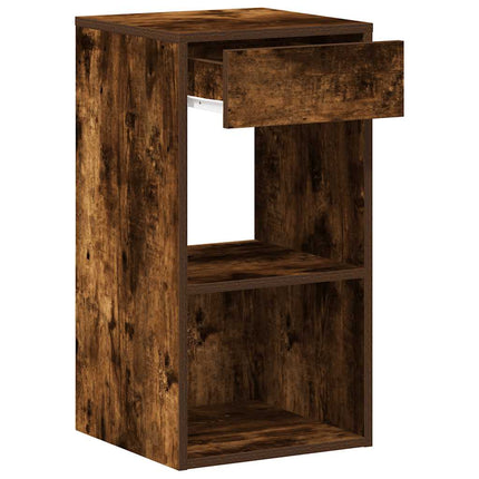 Sängbord 2 st med låda rökfärgad ek 35x34x66,5 cm