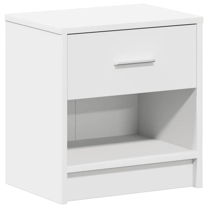 Sängbord 2 st med låda vit 39x28x41 cm