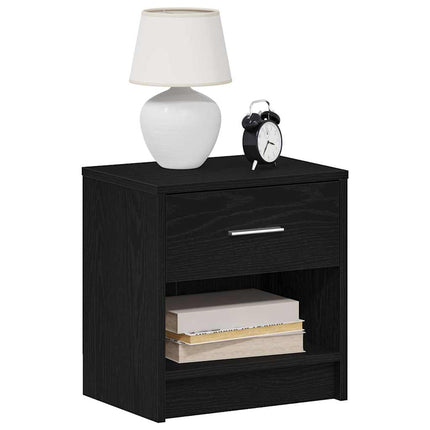 Sängbord 2 st med låda svart 39x28x41 cm
