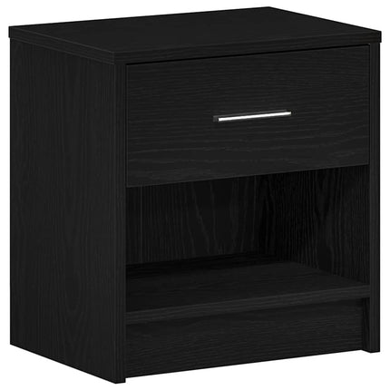 Sängbord 2 st med låda svart 39x28x41 cm
