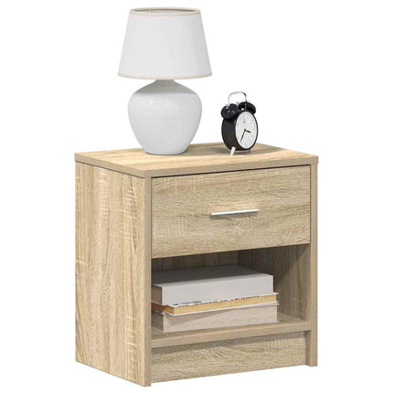 Sängbord med låda sonoma-ek 39x28x41 cm